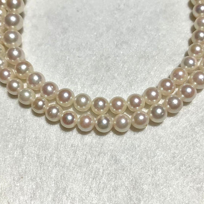 Akoya Pearl Graduated Necklace White Real Pearl 4-8mm 17.5in Silver Clasp