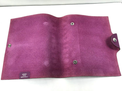 Hermes Ulysse PM Notebook Cover Raisin Togo Leather 13x15.5cm 5.1x6.1" Used