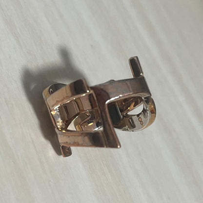 Saint Laurent Pink Gold Tone Metal Cassandra Ring Size 8 EU 57