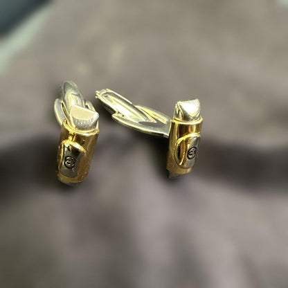 Gucci Accessory Collection Interlocking G Cufflinks Tie Bar Set Gold Silver