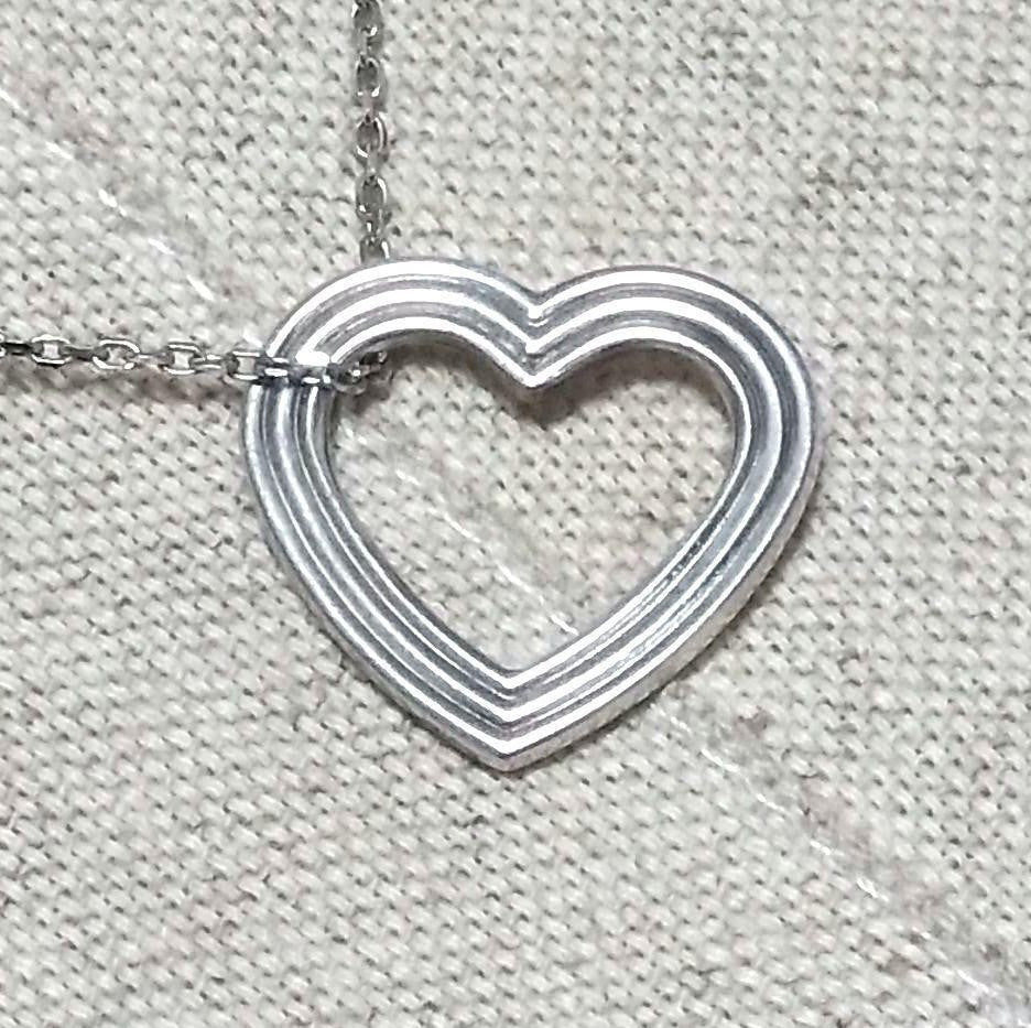 Tiffany & Co x Menard Sterling Silver 925 Open Heart Necklace Top Charm