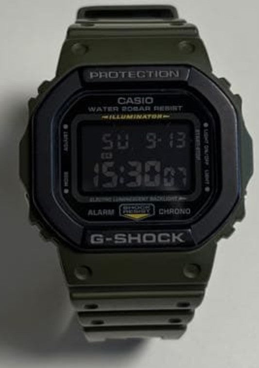 CASIO G-SHOCK DW-5610SU Mens Digital Watch Olive Green Resin 43mm Water Resist
