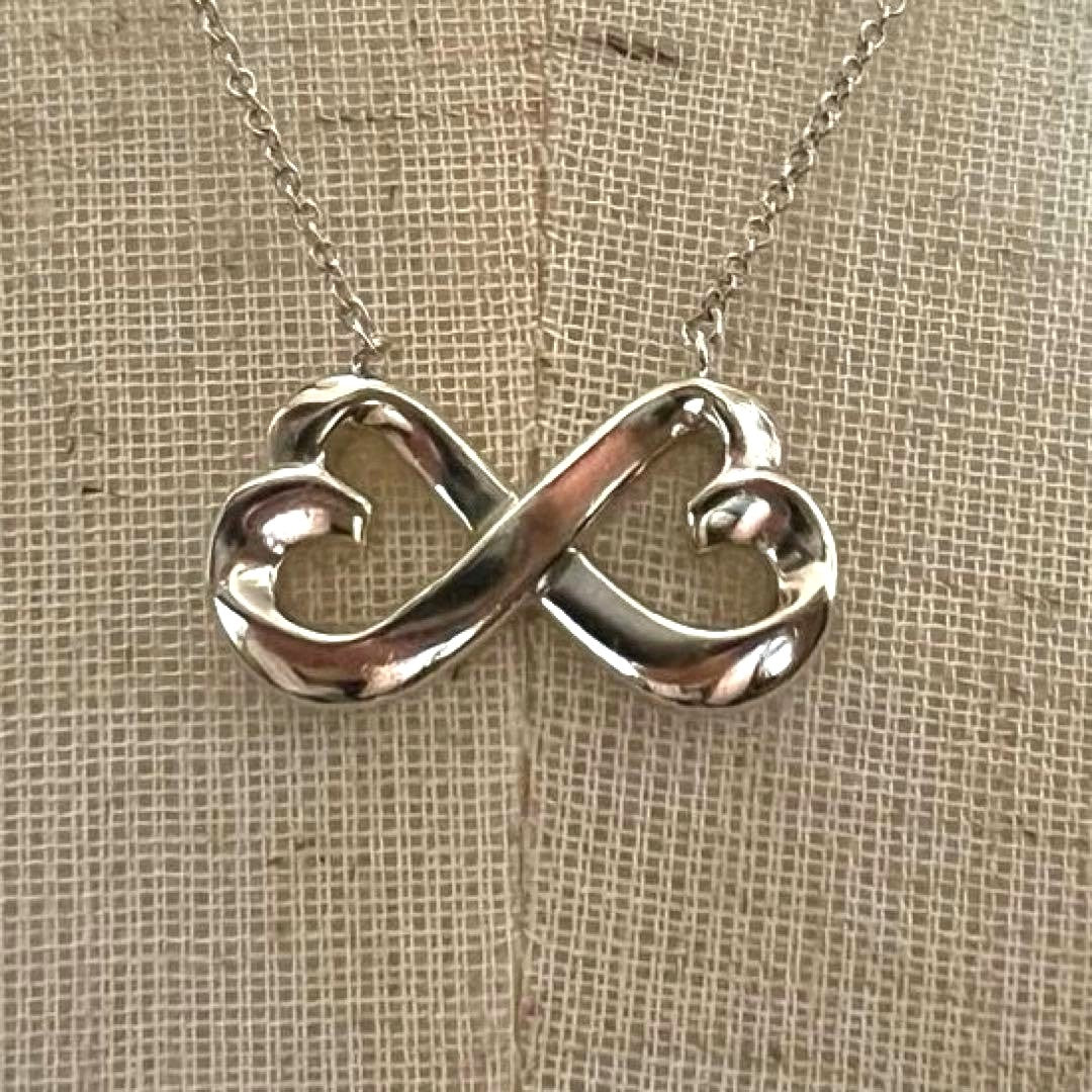 TIFFANY & CO Double Loving Heart Necklace Paloma Picasso Sterling Silver SV925