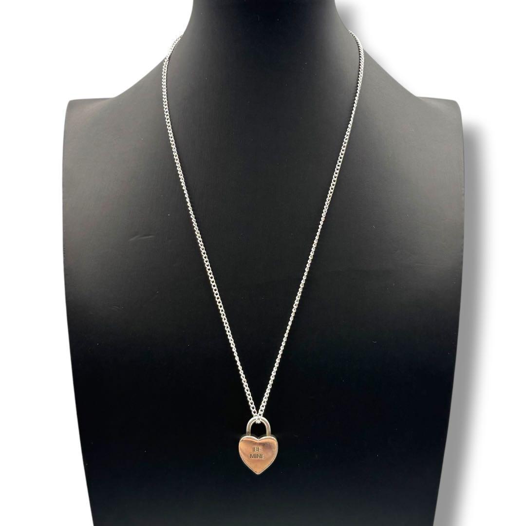 Tiffany & Co Sterling Silver 925 Be Mine Padlock Cadena Charm Necklace Top