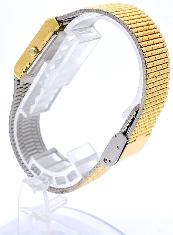 SEIKO Dolce Quartz 6030-5540 Square Gold Dial Vintage Watch Japan 1982 Used