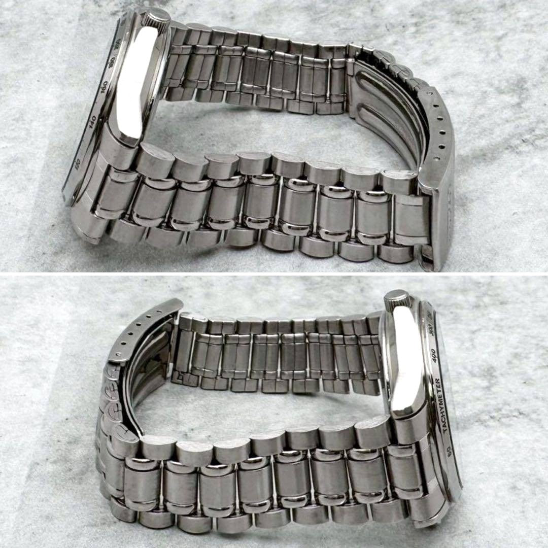 SEIKO Speed Master 6M26-6000 Black Dial Quartz Watch Steel 37.9mm Japan Used