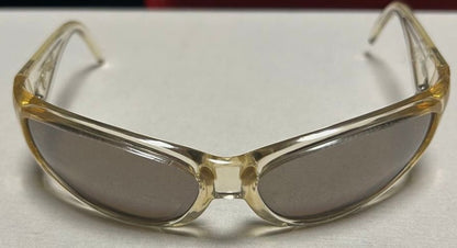 Arnette Y2K Vintage Wrap Sunglasses Clear Frame Mirror Lens Womens Mens