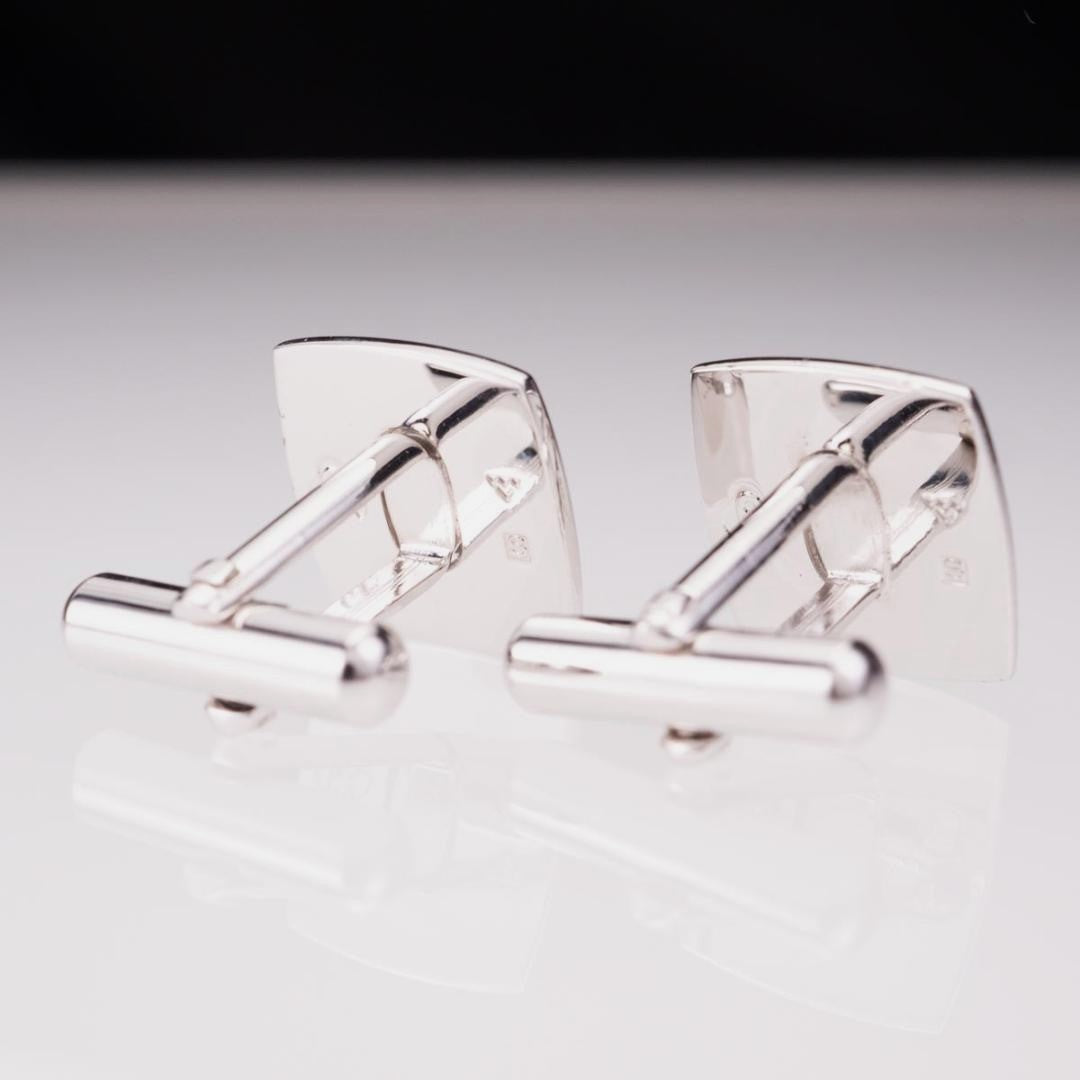 MIKIMOTO Pearl Cufflinks Silver Sterling Square Cushion 0.6in Authentic Japan