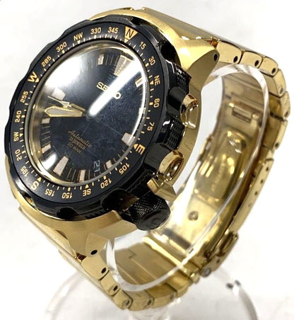 SEIKO Land Monster Automatic Watch Black Gold SS 23 Jewels 20BAR Date Japan Used