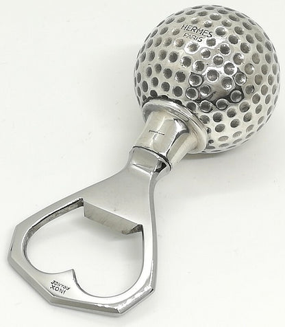 Hermes Paris Golf Ball Bottle Opener Silver Stainless Steel 9.5cm 3.7in France