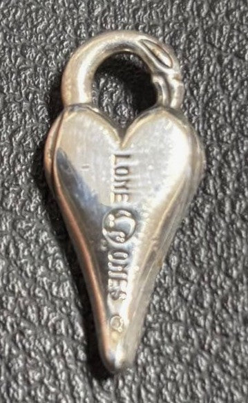 Lone Ones Swan Dive Heart Lock Pendant Charm Silver Used Excellent Authentic