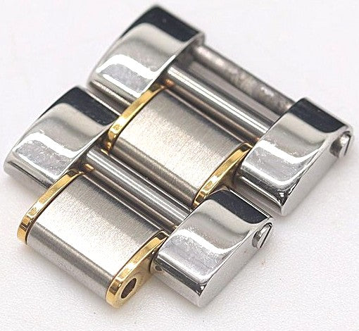 Cartier Must 21 Genuine Watch Band Link Silver Gold Two-Tone 15mm Ladies 2pcs