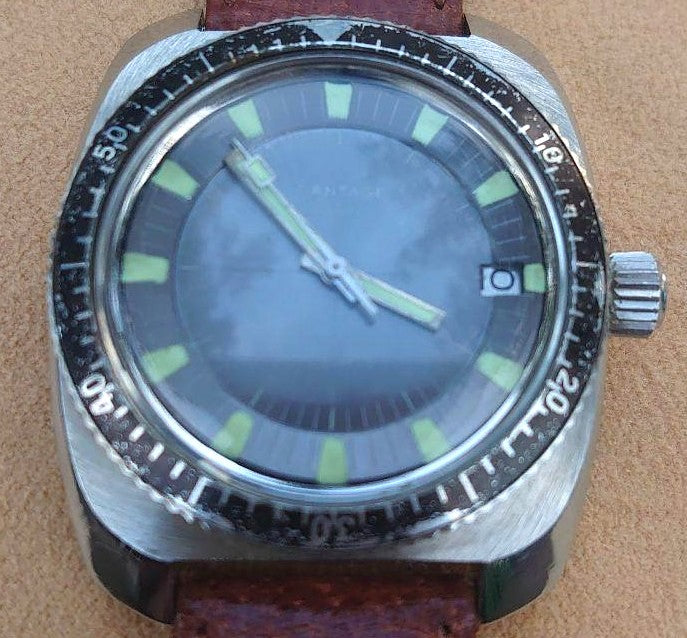 Vantage Hamilton Vintage Diver Watch Steel 600ft Screw Crown Date Swiss 41mm