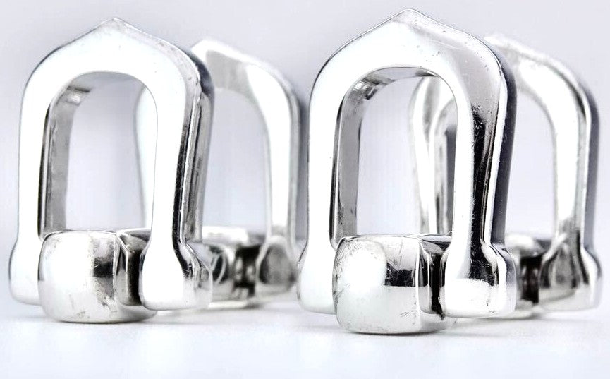 Cartier Long C Shape Decor Cufflinks Silver 925 Authentic Men Japan Used Cuffs
