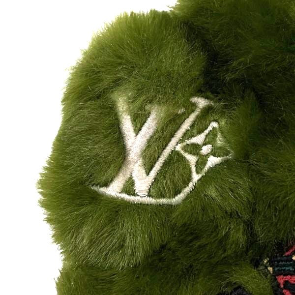 Louis Vuitton LV Lucky Trefoil Fur Bag Charm Key Ring Green Auth France Used