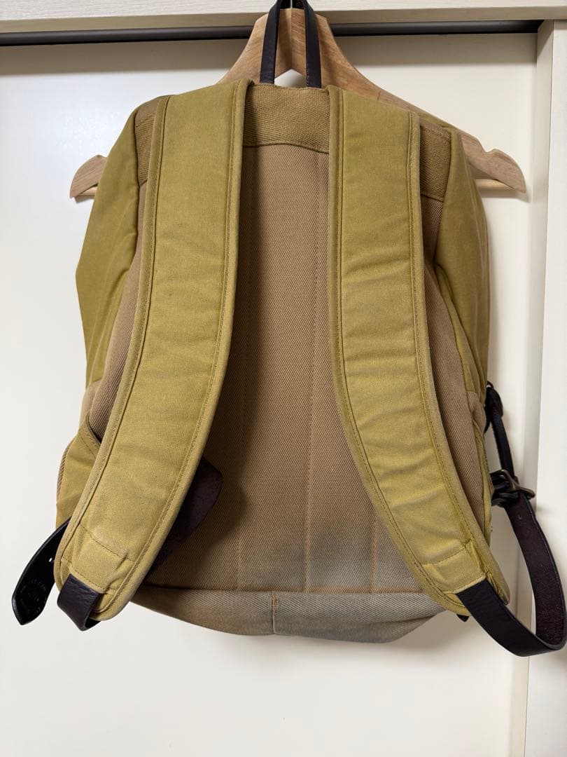 FILSON Journeyman Backpack Tan Tin Cloth Rugged Twill Leather Laptop Bag USA