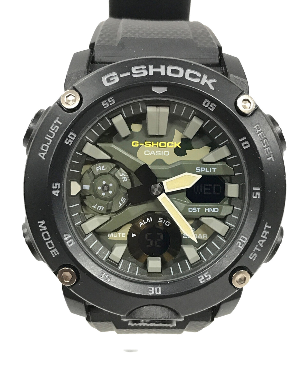 CASIO G-SHOCK GA-2000 Camouflage Mens Analog Digital Watch Olive Black Resin