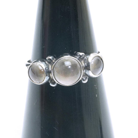 Georg Jensen # 3 Sterling Silver 925 3 Rose Quartz Ring Size 51.5 US 5.75