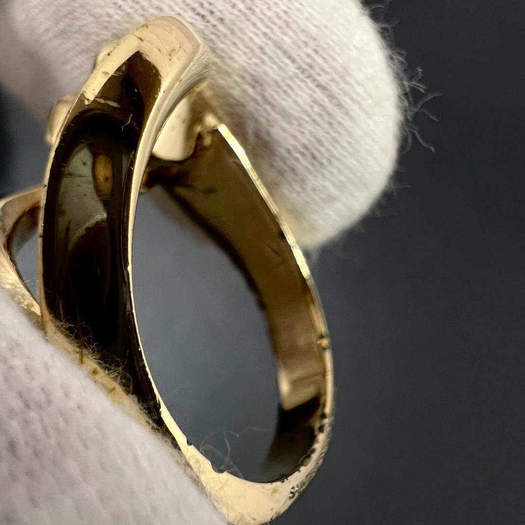 Saint Laurent Gold Plated Brass Loop Ring Size 55 US 7 Rare
