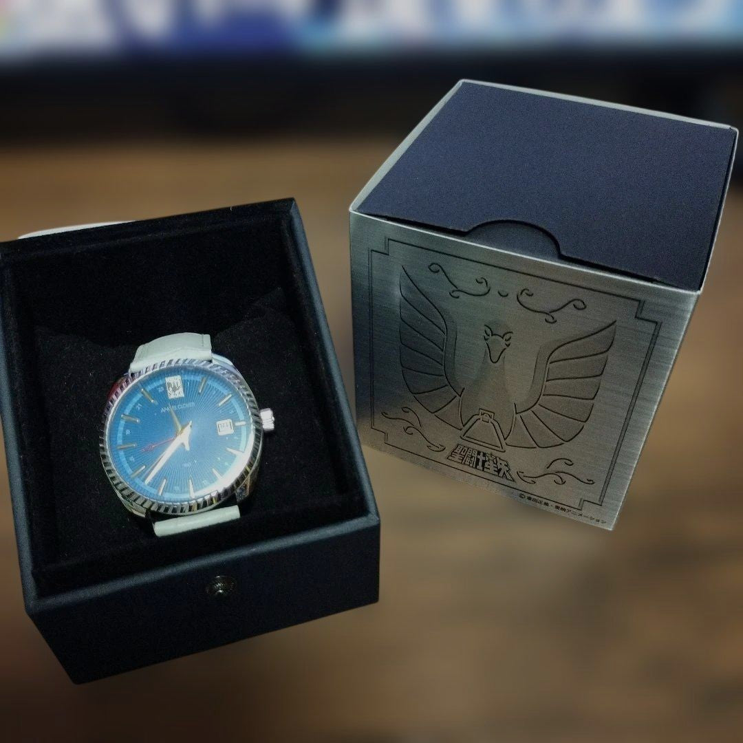 Angel Clover GR39S-CYG Saint Seiya Cygnus Hyoga GMT Watch Blue 39mm New Box