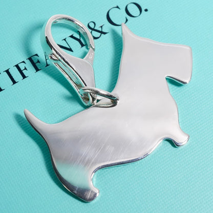 Tiffany & Co Sterling Silver 925 Terrier Dog Key Ring Keychain Charm