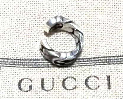 Gucci Interlocking G Ear Cuff Silver 925 Earring Used Authentic Made In Italy