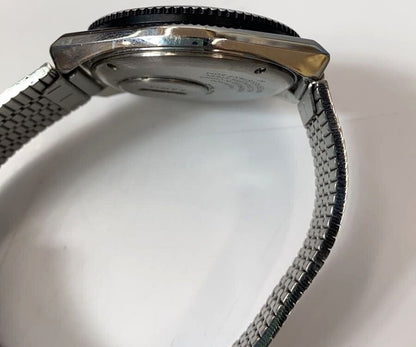 Timex Q Timex 1979 Reissue Quartz Watch Black Dial Green Black Bezel Steel Used