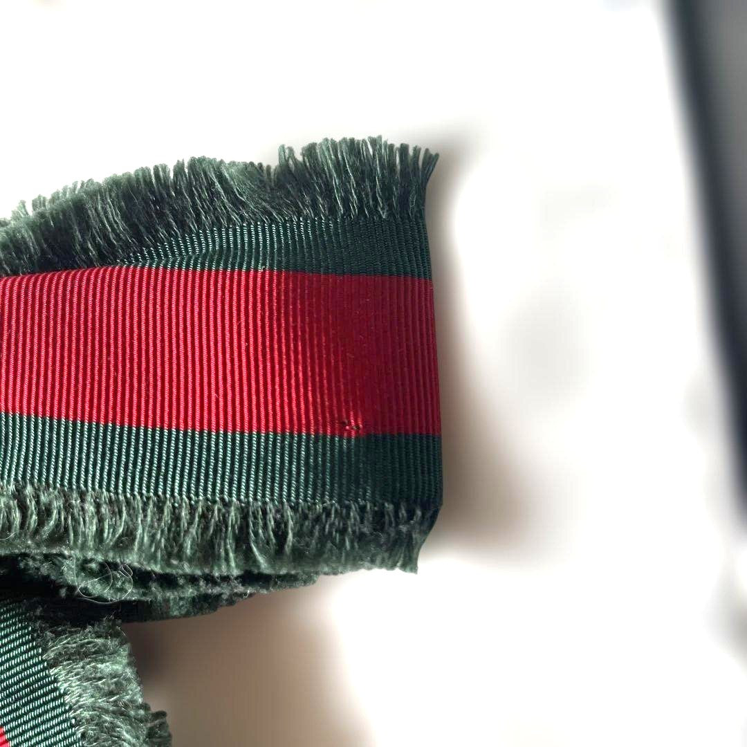 GUCCI Web Ribbon Bow Brooch Pin Green Red Stripe Silver Crystal Pearl Authentic