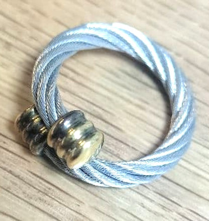 Philippe Charriol Cable Ring Combo Two-Tone Silver Gold Stainless Steel US5 EU49