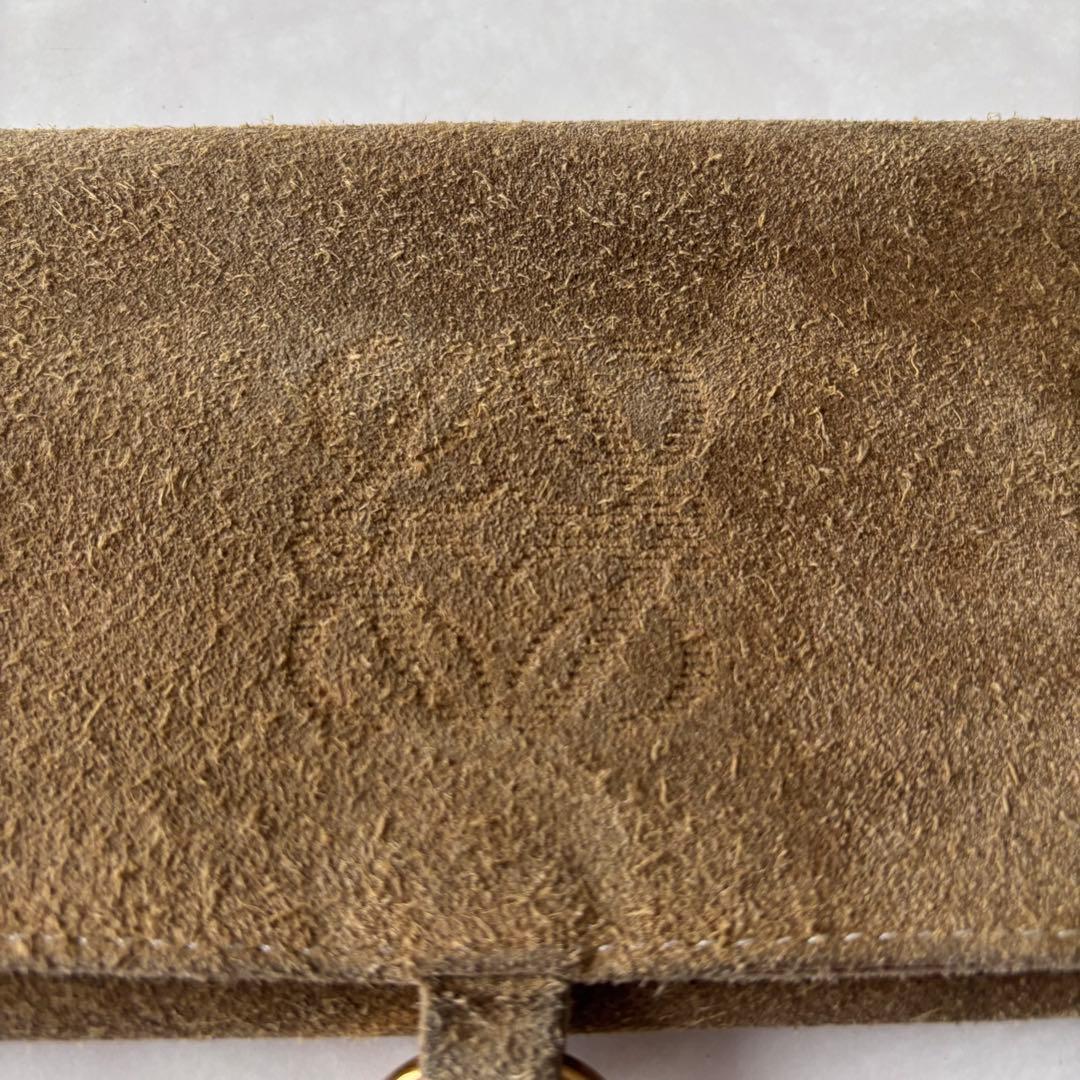 Loewe Anagram Suede Accessory Pouch Engraved Ring Travel Jewelry Pouch