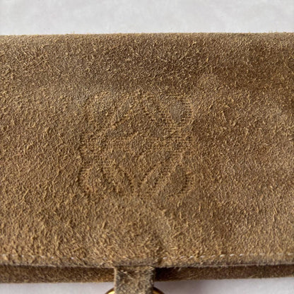 Loewe Anagram Suede Accessory Pouch Engraved Ring Travel Jewelry Pouch