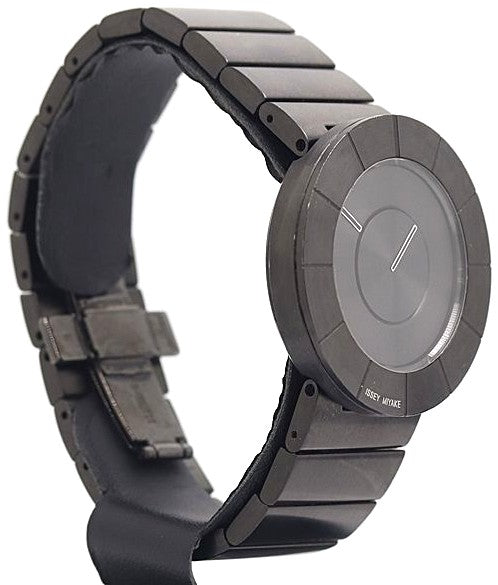 Issey Miyake TO VJ20-0010 Quartz Men Watch Black Dial SS Bracelet Working VTG