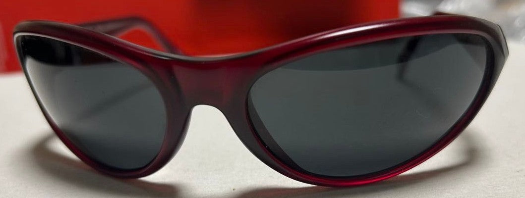 Arnette Raven Vintage Sunglasses Red Wine Oval Frame Gray Lens Mens Womens 90s
