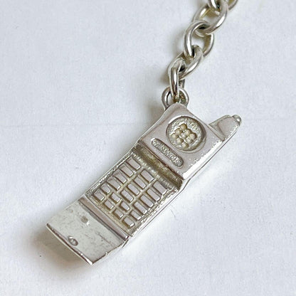 Vintage Tiffany & Co. Sterling Silver 925 Cell Phone Key Chain Key Ring 9.8cm