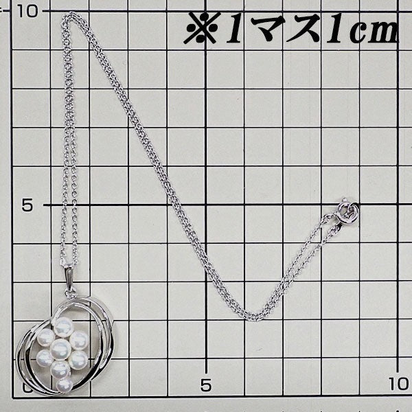 MIKIMOTO Akoya Pearl Necklace Silver SV Multi-Pearl Pendant Authentic Japan Used