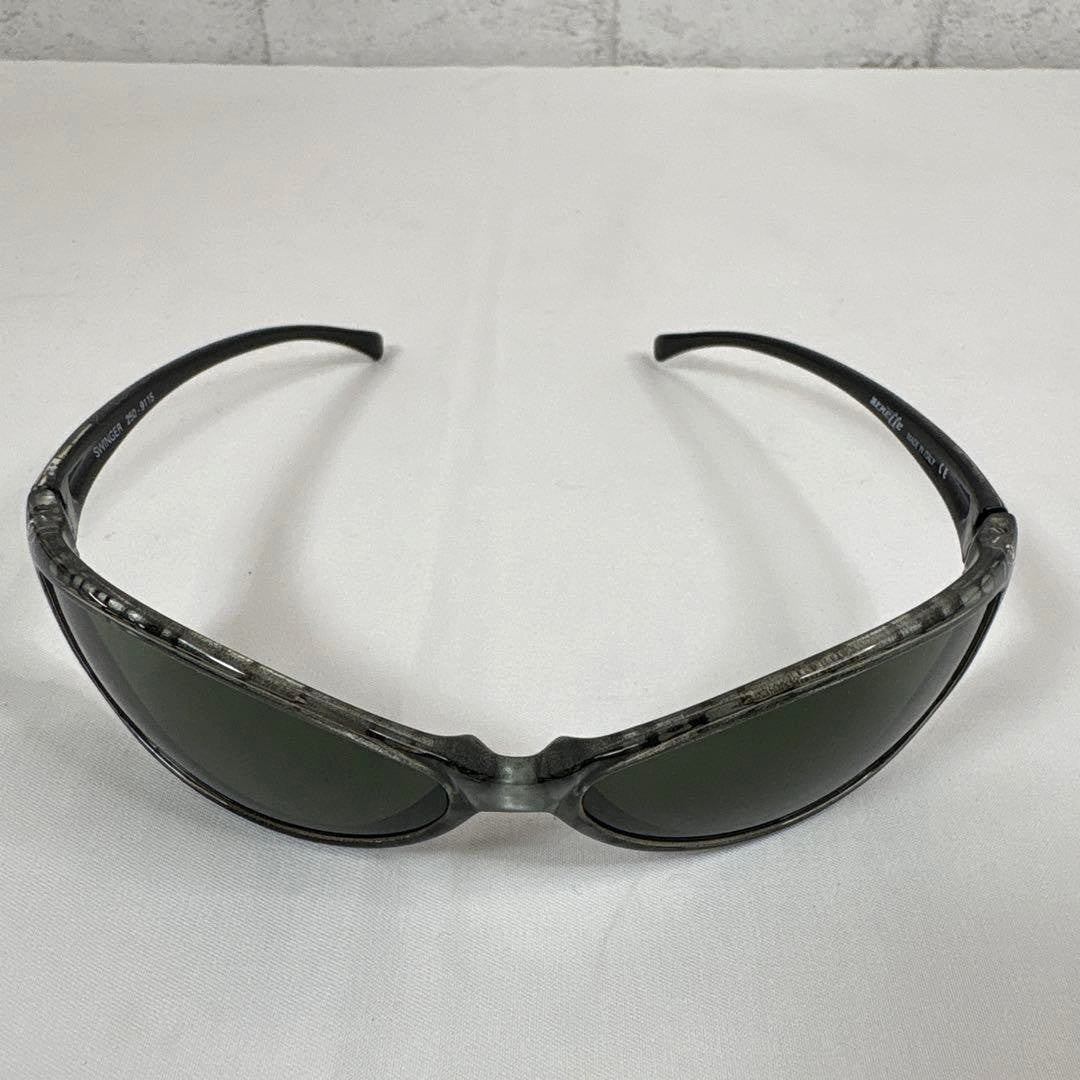 Arnette Swinger 250-9115 Sunglasses Black Marble Frame Green Lens Made in Italy