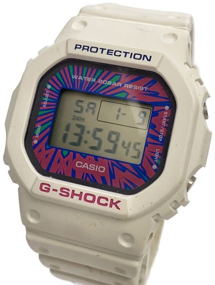 CASIO G-SHOCK DW-5600DN Digital Watch White Resin Tie-Dye Dial Mens Quartz 43mm