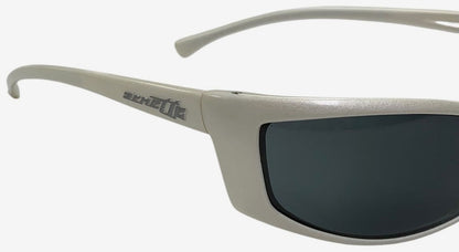 Arnette Swinger Sunglasses White Frame Black Lens Plastic Vintage 90s Unisex