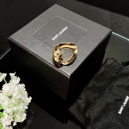 Saint Laurent Gold Plated Brass Loop Ring Size 55 US 7 Rare
