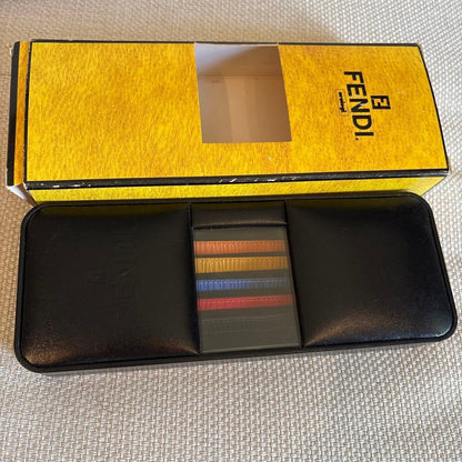 FENDI Chameleon Watch Band Set 5 Straps Orange Yellow Blue Red Black Gold Buckle