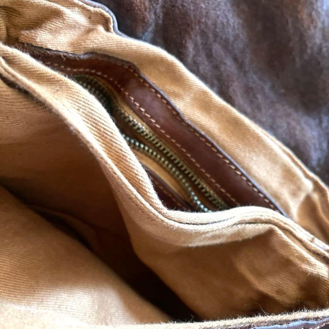 CAMPOMAGGI Leather Shoulder Bag Brown Calf Hair Studded Italy Crossbody Vintage
