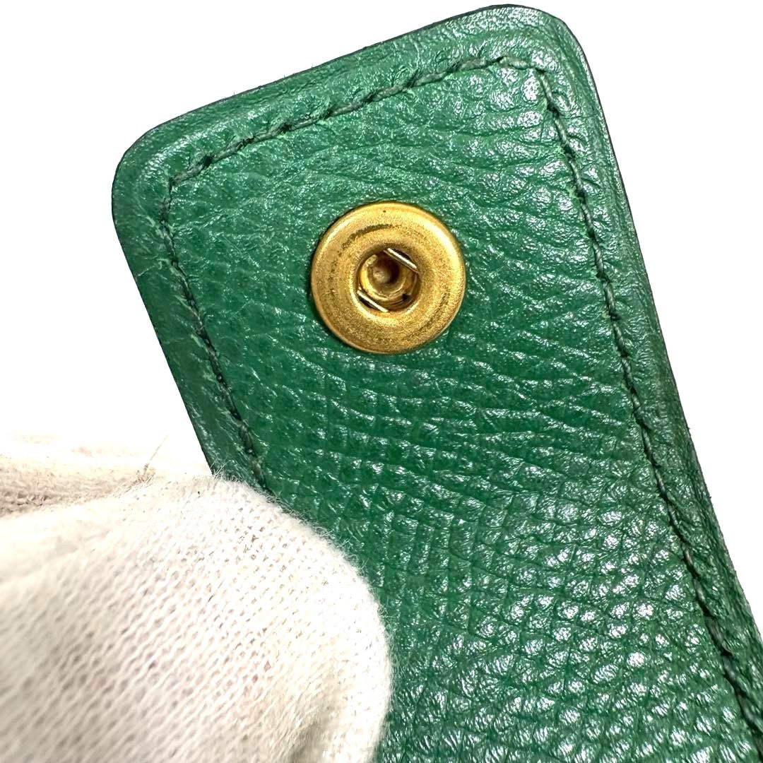 Hermes Authentic Gum Lipstick Multi Leather Green Gold Hardware 9x3x2.5 cm Used