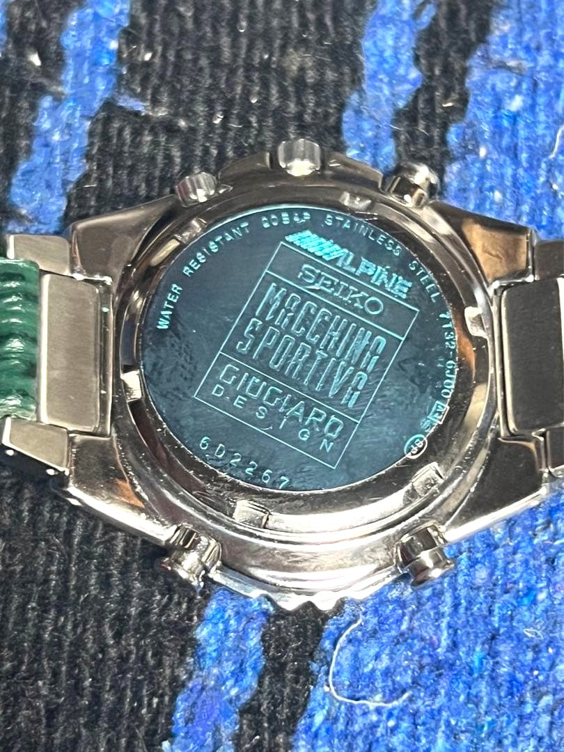 SEIKO Giugiaro Macchina Sportiva Chronograph Green Dial 43mm Vintage 1999 Watch