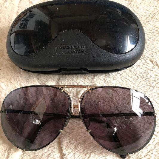 PORSCHE DESIGN by CARRERA 5621 Aviator Sunglasses Black Gold Austria w/Case