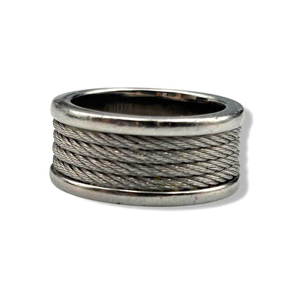 CHARRIOL Celtic Cable Wire Ring Silver Tone Stainless Steel US7 EU54 Vintage
