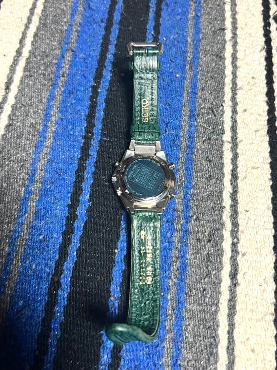 SEIKO Giugiaro Macchina Sportiva Chronograph Green Dial 43mm Vintage 1999 Watch