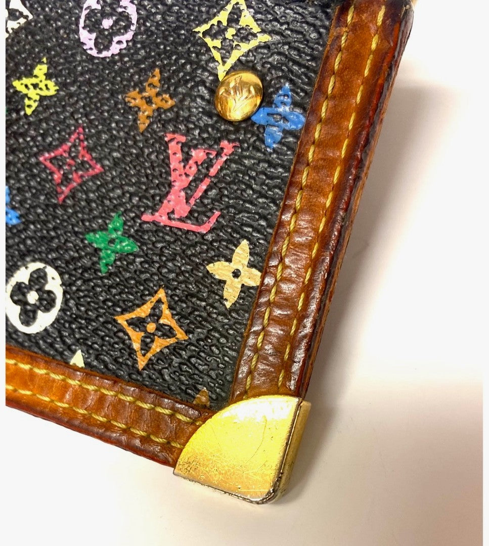 Louis Vuitton M92654 Monogram Multicolor Pochette Cles Coin Case Noir Black