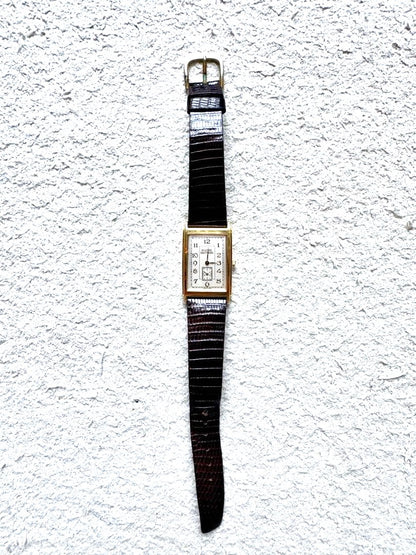 Brooks Brothers Hamilton 8362 Tank Watch Gold Tone Swiss Quartz Vintage Japan