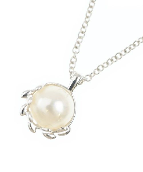 Tiffany & Co Sterling Silver 925 Pearl Olive Leaf Pendant Necklace 41cm 16.1in