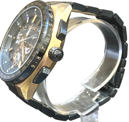 SEIKO Astron GPS Solar 8X53-0AV0-2 World Time Mens Watch Black Gold Titanium